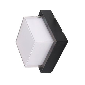LED sieninis šviestuvas, juodas, kvadratinis, 12W, 145°, neutrali balta šviesa