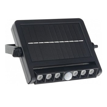LED saulės sieninis šviestuvas, multifunkcinis, juodas, 1.8W, šalta balta šviesa
