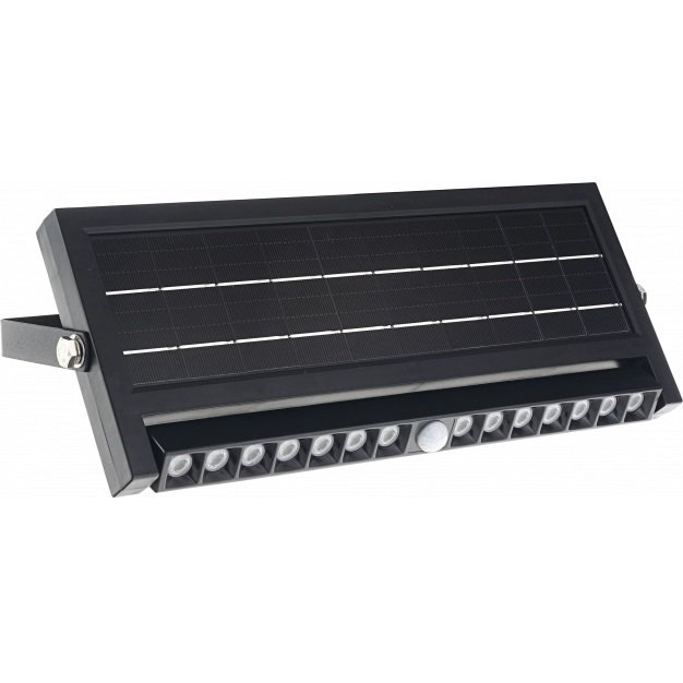 LED saulės sieninis šviestuvas, multifunkcinis, juodas, 5W, šalta balta šviesa