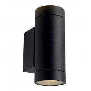 LED sieninis šviestuvas, juodas, cilindrinis, 2 lizdai, Max 70W