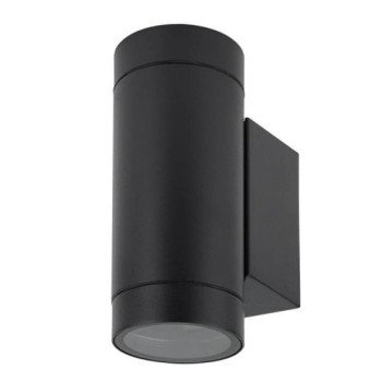 LED sieninis šviestuvas, juodas, cilindrinis, 2 lizdai, Max 70W