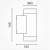 LED sieninis šviestuvas, juodas, cilindrinis, 2 lizdai, Max 70W LED sieninis šviestuvas, juodas, cilindrinis, 2 lizdai, Max 70W