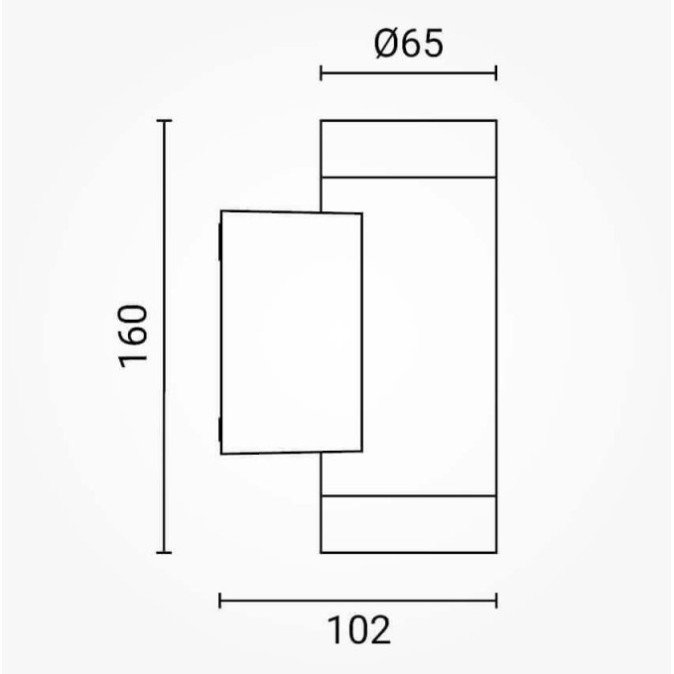 LED sieninis šviestuvas, juodas, cilindrinis, 2 lizdai, Max 70W LED sieninis šviestuvas, juodas, cilindrinis, 2 lizdai, Max 70W