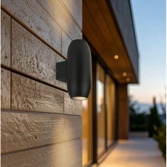 LED sieninis šviestuvas, juodas, kokonas, 2 lizdai, Max 70W LED sieninis šviestuvas, juodas, kokonas, 2 lizdai, Max 70W