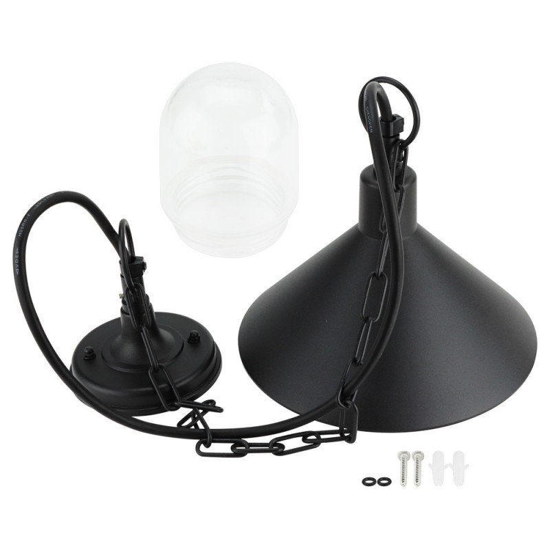 LED kabanti lempa, E27, juoda