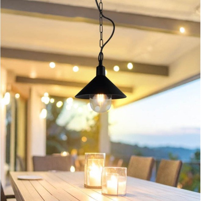LED kabanti lempa, E27, juoda