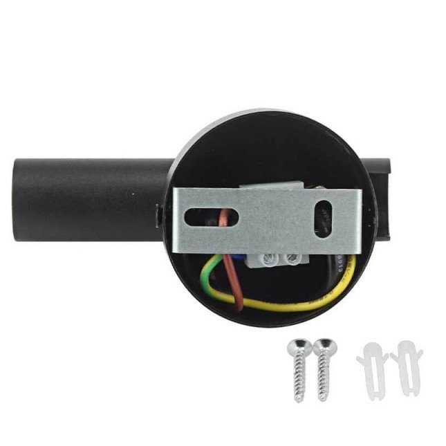 LED sieninis šviestuvas, 2W, ON/OFF jungiklis, juodas, šilta balta šviesa