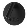 LED sieninis šviestuvas, 8W, ON/OFF jungiklis, USB, juodas, šilta balta šviesa LED sieninis šviestuvas, 8W, ON/OFF jungiklis, USB, juodas, šilta balta šviesa