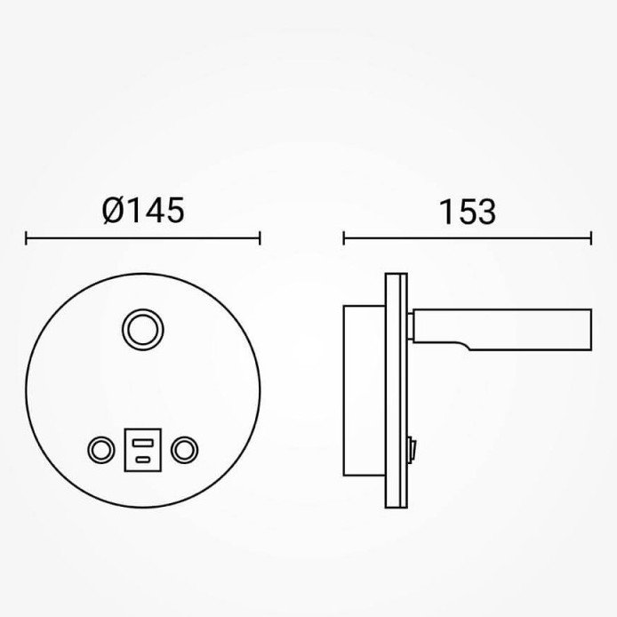 LED sieninis šviestuvas, 8W, ON/OFF jungiklis, USB, juodas, šilta balta šviesa LED sieninis šviestuvas, 8W, ON/OFF jungiklis, USB, juodas, šilta balta šviesa