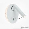 LED sieninis šviestuvas, 8W, ON/OFF jungiklis, USB, baltas, neutrali balta šviesa