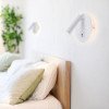 LED sieninis šviestuvas, 8W, ON/OFF jungiklis, USB, baltas, neutrali balta šviesa