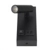 LED sieninis šviestuvas, 2W, ON/OFF jungiklis, USB, juodas, šilta balta šviesa
