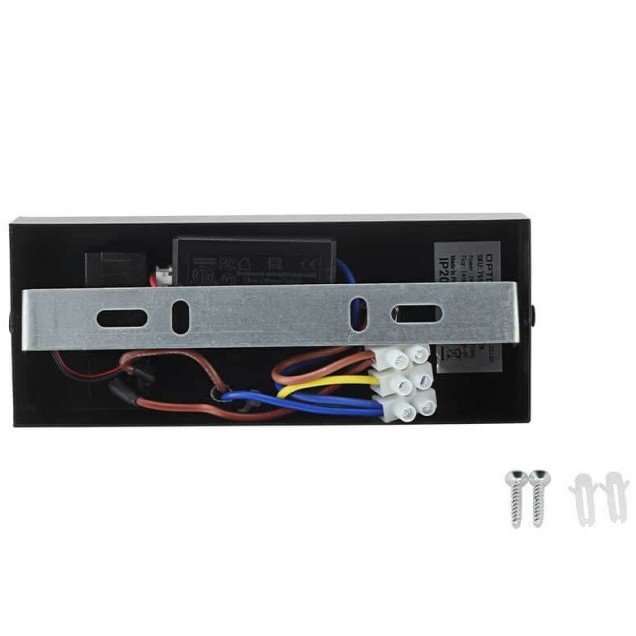 LED sieninis šviestuvas, 2W, ON/OFF jungiklis, USB, juodas, šilta balta šviesa