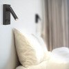 LED sieninis šviestuvas, 2W, ON/OFF jungiklis, USB, juodas, šilta balta šviesa