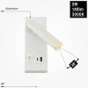 LED sieninis šviestuvas, 2W, ON/OFF jungiklis, USB, baltas, neutrali balta šviesa