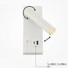 LED sieninis šviestuvas, 2W, ON/OFF jungiklis, USB, baltas, neutrali balta šviesa