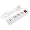 Ilgintuvas, 1.5m, 3 lizdai, su jungtuku, 2xUSB
