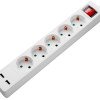 Ilgintuvas, 1.5m, 5 lizdai, su jungtuku, 2xUSB