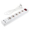 Ilgintuvas, 1.5m, 5 lizdai, su jungtuku, 2xUSB