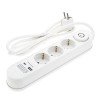 Ilgintuvas, 1.5m, 3 lizdai, su jungtuku, 2xUSB, ovalinis