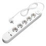 Ilgintuvas, 1.5m, 5 lizdai, su jungtuku, 2xUSB, ovalinis
