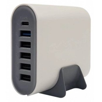 Įkrovimo daliklis, USB 5xTYPE-A, 1xTYPE-C