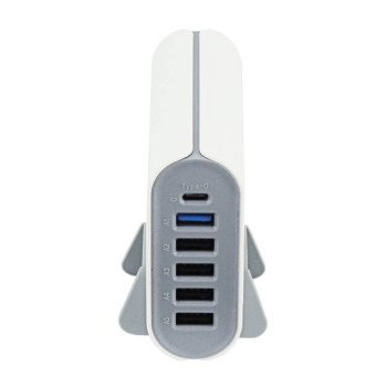 Įkrovimo daliklis, USB 5xTYPE-A, 1xTYPE-C