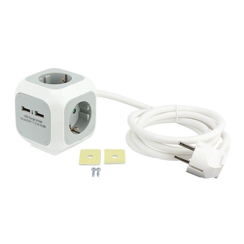 Ilgintuvas su USB 2xTYPE-A, 1.4m