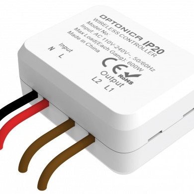 LED 2-ų grupių nuotolinis valdiklis su maitinimo valdikliu, baltas