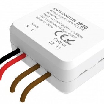 LED 2-ų grupių nuotolinis valdiklis su maitinimo valdikliu, juodas