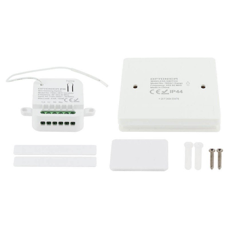 LED 1-os grupės nuotolinis valdiklis su maitinimo valdikliu, WiFi, baltas