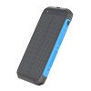 Power bank, 10Ah, 3.7V, saulės panelė 1.2W, LED 2W, juodas ir mėlynas Power bank, 10Ah, 3.7V, saulės panelė 1.2W, LED 2W, juodas ir mėlynas
