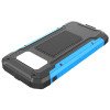 Power bank, 10Ah, 3.7V, saulės panelė 1.2W, LED 2W, juodas ir mėlynas Power bank, 10Ah, 3.7V, saulės panelė 1.2W, LED 2W, juodas ir mėlynas