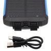 Power bank, 10Ah, 3.7V, saulės panelė 1.2W, LED 2W, juodas ir mėlynas Power bank, 10Ah, 3.7V, saulės panelė 1.2W, LED 2W, juodas ir mėlynas