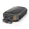 Power bank, 20Ah, 3.7V, saulės panelė 1.2W, LED 4W, juodas ir oranžinis