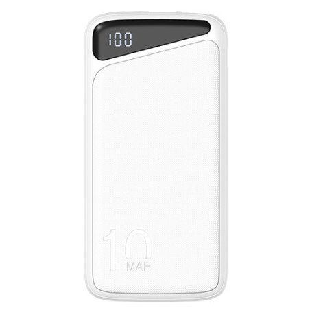 Power bank, 10Ah, 3.7V, Micro/Type-C jungtys, Max išėjimo galia 22.5W, baltas