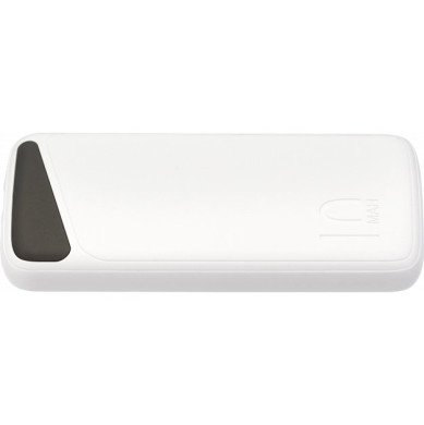 Power bank, 10Ah, 3.7V, Micro/Type-C jungtys, Max išėjimo galia 22.5W, baltas