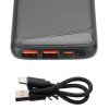 Power bank, 10Ah, 3.7V, Micro/Type-C jungtys, Max išėjimo galia 22.5W, juodas