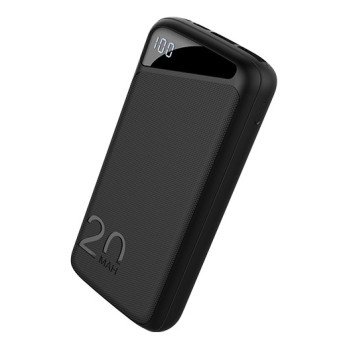 Power bank, 20Ah, 3.7V, Micro/Type-C jungtys, Max išėjimo galia 22.5W, juodas