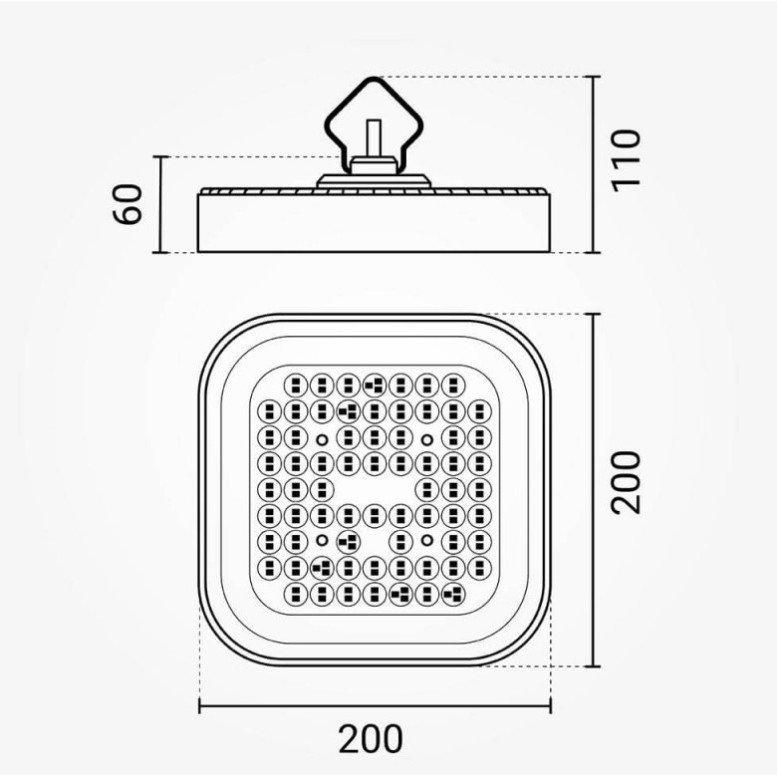 LED aukštuminis šviestuvas, 100W, neutrali balta šviesa