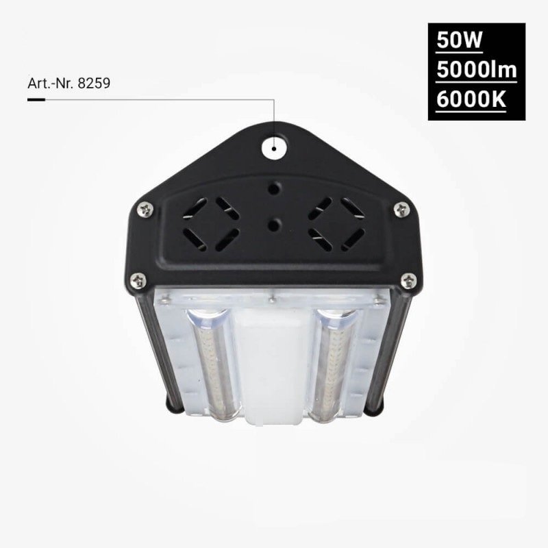 LED linijinis aukštuminis šviestuvas, 50W, šalta balta šviesa, IP65, IK08 LED linijinis aukštuminis šviestuvas, 50W, šalta balta šviesa, IP65, IK08