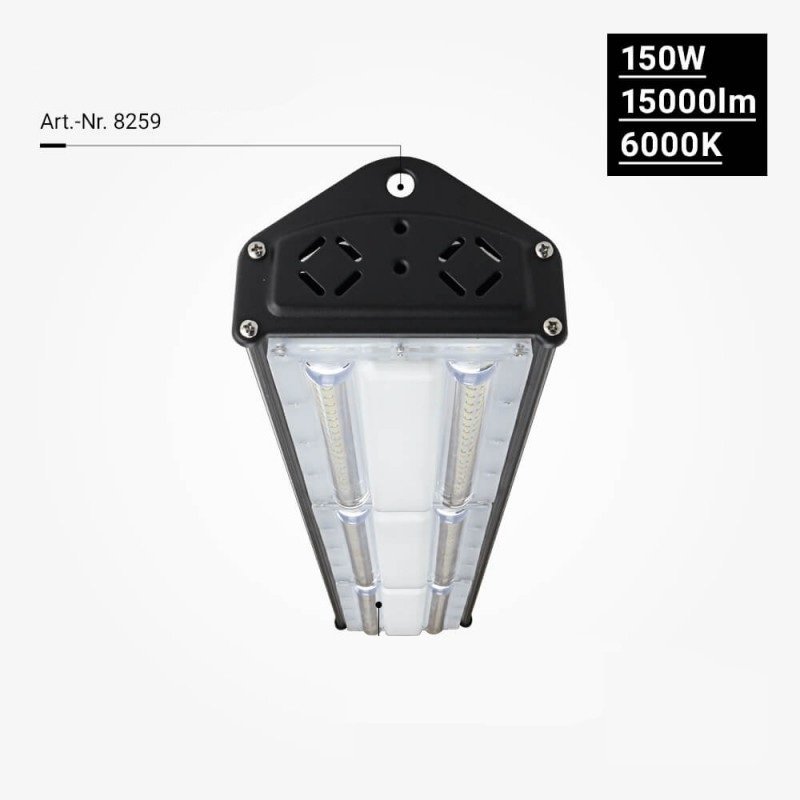 LED linijinis aukštuminis šviestuvas, 150W, šalta balta šviesa, IP65, IK08 LED linijinis aukštuminis šviestuvas, 150W, šalta balta šviesa, IP65, IK08
