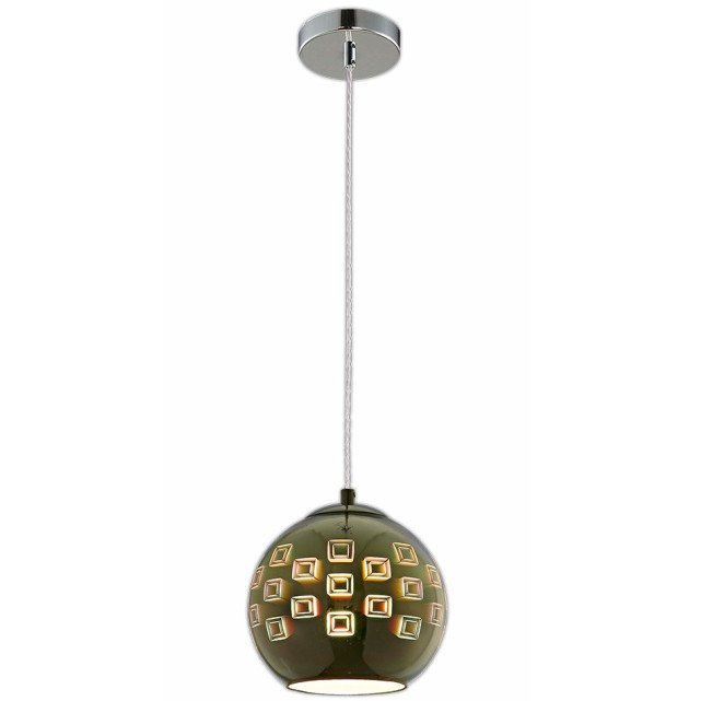 LED lubų šviestuvas, 3D stiklas, D200mm, balionas, chrominės bangelės