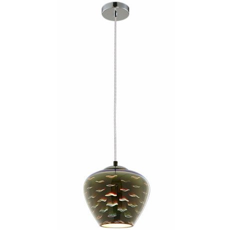 LED lubų šviestuvas, 3D stiklas, D200mm, chrominės bangelės