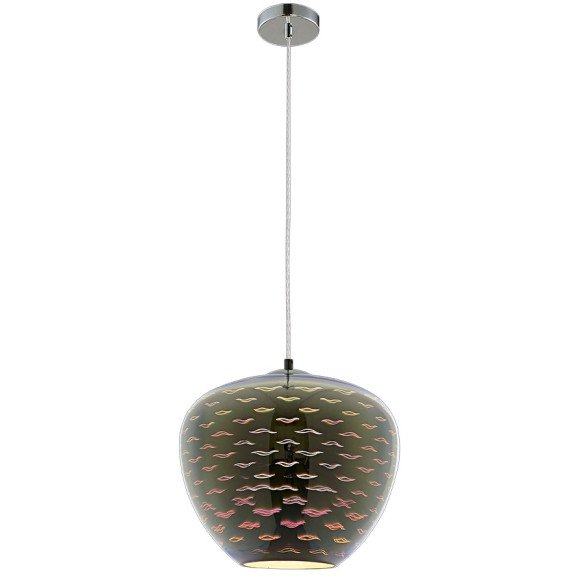 LED lubų šviestuvas, 3D stiklas, D290mm, chrominės bangelės