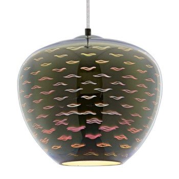LED lubų šviestuvas, 3D stiklas, D290mm, chrominės bangelės
