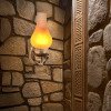 LED sieninė lempa, 5W, bronzinė, liepsnos imitacija