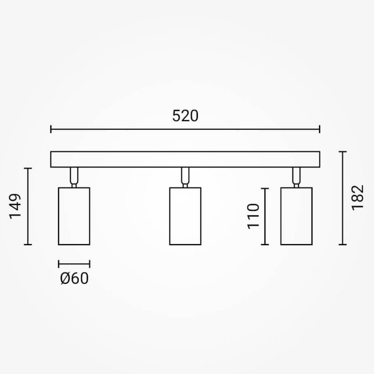 LED taškinis šviestuvas, 3 lemputės, juodas LED taškinis šviestuvas, 3 lemputės, juodas