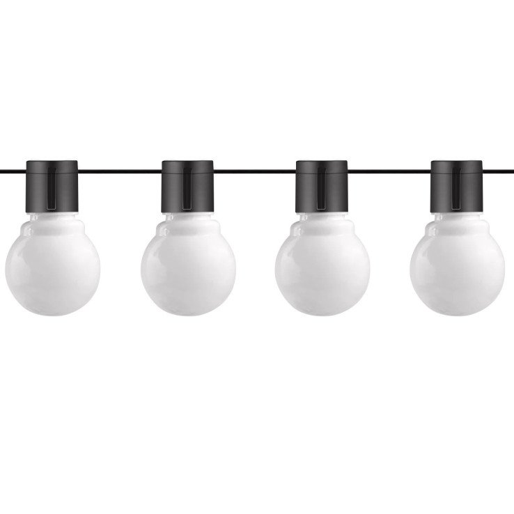 LED lauko saulės girlianda, 7m, 20 lizdų, G50, matinės lemputės, šilta balta šviesa LED lauko saulės girlianda, 7m, 20 lizdų, G50, matinės lemputės, šilta balta šviesa