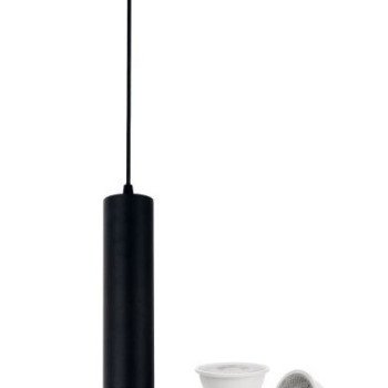 LED lubų šviestuvas, 5W, juodas, šilta balta šviesa